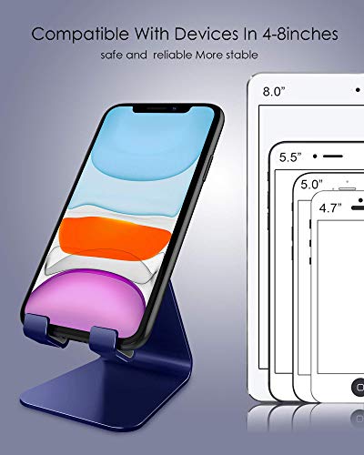 CreaDream Phone Stand Holder, Aluminum Phone Stand for Desk - color: Navy blue