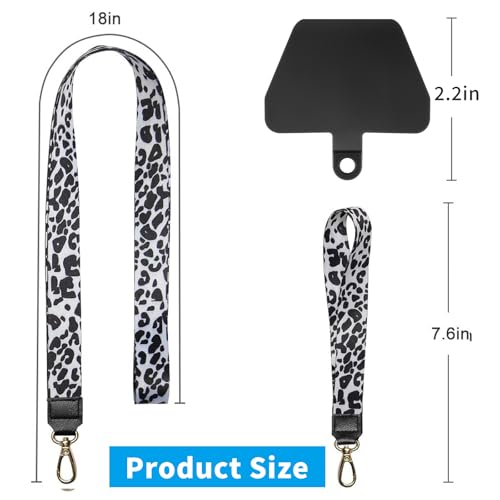 SHANSHUI Phone Lanyard, Neck Wrist Nylon Cell Phone Lanyard 1Pcs Tether Pads Compatible with iPhone & All Smartphones in Full Cover Cases - color: Tpuwhite, size: 17inch