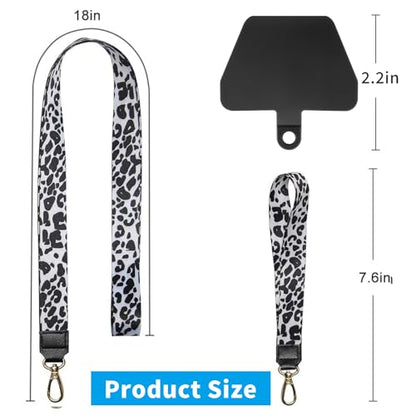 SHANSHUI Phone Lanyard, Neck Wrist Nylon Cell Phone Lanyard 1Pcs Tether Pads Compatible with iPhone & All Smartphones in Full Cover Cases - color: Tpuwhite, size: 17inch