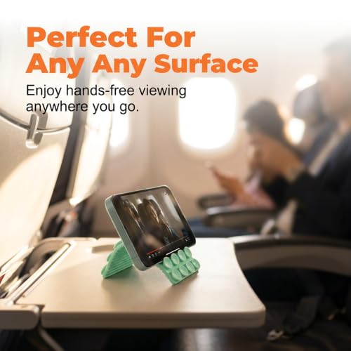 Silicone Phone Stand with Aluminum, Foldable Bendable Adjustable Holder for Desk, Portable Multi-Angle Stand (Coffee) - color: Coffee