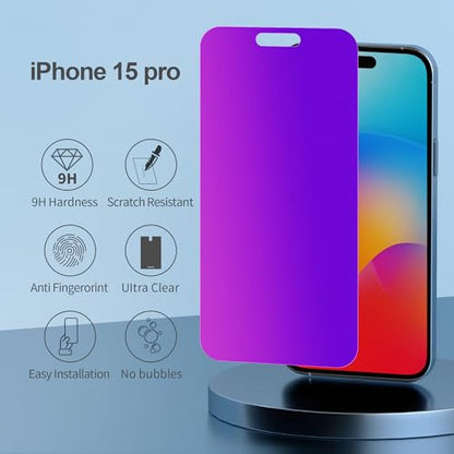 PDDKISS Compatible for iPhone 15 Pro Privacy Screen Protector - size: for iPhone 15 Pro - 6.1 inch