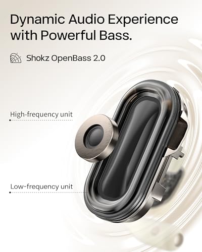 SHOKZ OpenFit 2 Open-Ear Earhook Bluetooth Earbuds, White,48H Playtime - color: Beige, style: Charging：USB-C