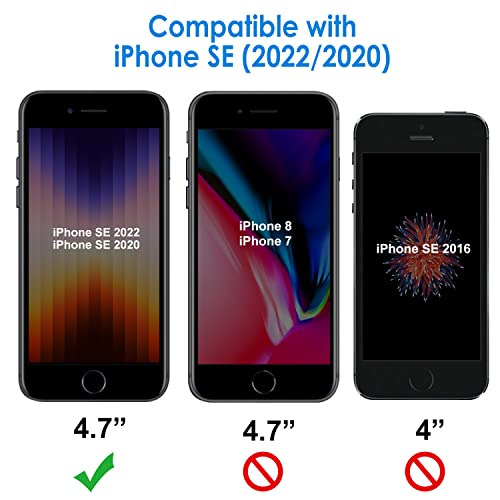 JETech Screen Protector for iPhone SE 3/2 (2022/2020), 3-Pack | HD Clear, Tempered Glass Film, Anti-Scratch Glass - size: iPhone SE 3/2