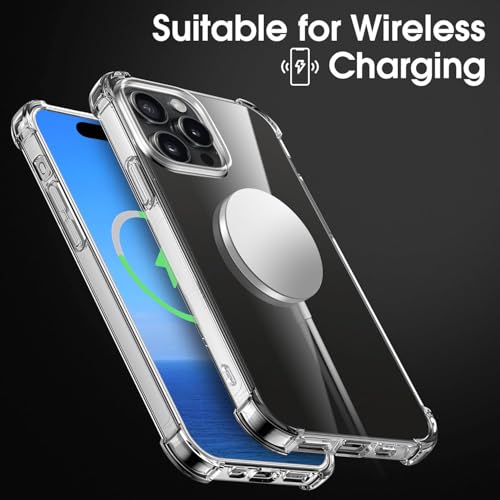Clear case for iPhone 15 Pro, [Not Yellowing] [Military-Grade Drop Protection] Transparent Slim Phone Cases for iPhone 15 Pro with Shockproof Bumper (Clear, iPhone 15 Pro)