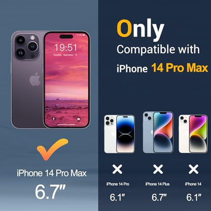 for iPhone 14 Pro Max Case, Compatible with Magsafe, Anti-Yellowing, Military-Grade Protection, Shockproof Slim Magnetic Phone Case Cover, Hot Pink - color: Hot Pink, size: iPhone 14 Pro Max