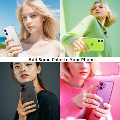 Mobnano for iPhone 16 Case, Protective Shockproof Bumpers [Not Yellowing] Anti-Scratch Transparent Slim Hard PC Back Soft TPU Frame Cover for Men Women - Black - color: Black