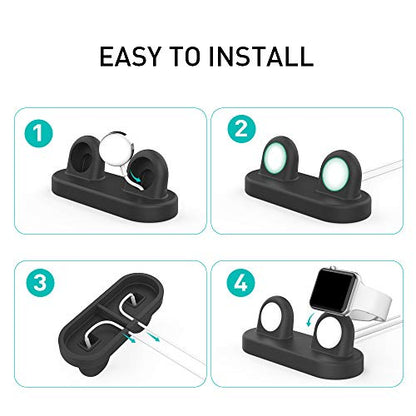Delidigi for Dual Apple Watch Charger Stand, Charging Cable Not Included - color: Black, Charger Not Included!