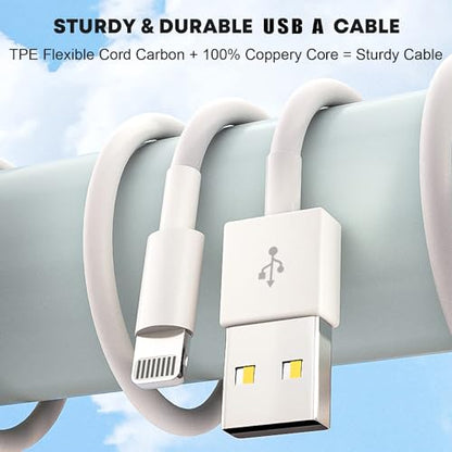 iPad iPhone Charger Fast Charging [ Apple Certified ] 2Set 6FT USB to Lightning Cable iPad Cord with 12W Foldable Block i Phone Charging Travel Wall Plug Compatible with i Pad, iPadPro, iPadAir,iPhone - size: 2Pack 6FT