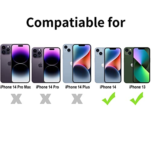 TENOC Phone Case Compatible with iPhone 13 & iPhone 14, Clear Case Anti-Yellowing Protective Bumper Hard Back Cover for 6.1 Inch - color: Clear Anti-Yellowing, size: iPhone 13 / 14