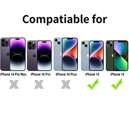 TENOC Phone Case Compatible with iPhone 13 & iPhone 14, Clear Case Anti-Yellowing Protective Bumper Hard Back Cover for 6.1 Inch - color: Clear Anti-Yellowing, size: iPhone 13 / 14