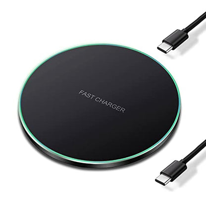 25W Fast Wireless Charger Pad,USB-C Wireless Phone Charging Station - color: Black