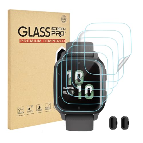 6 PCS Compatible for Garmin Venu Sq 2 Screen Protector Clear, Full Cover Anti-scratch Soft TPU [Not Glass] with Great Protection for Venu Sq 2 Music Watch Film, Sensitive Touch & HD - size: venu sq/sq 2
