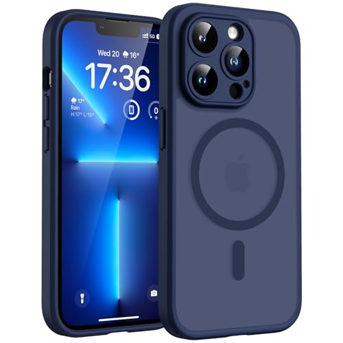 TOCOL Magnetic for iPhone 13 Pro Max Case, Upgraded Full Camera Protection, Compatible with Magsafe, Drop Protection, Translucent Matte Back for iPhone 13 Pro Max 6.7 inch (Dark Blue) - color: Dark Blue, size: Iphone 13 Pro Max