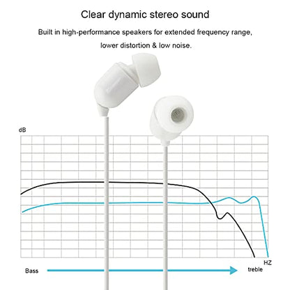 YOCUNKER 3.5mm Wired Earphone, in-Ear Earbuds, High Sound Quality, 3 Meter Length Cord, Lightweight, Smartphone/Tablet/Laptop/TV Earphones, Watch TV from a Distance, No Microphone(White) - color: White