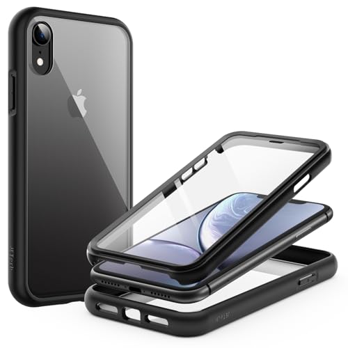 JETech Case for iPhone XR, 360° Protection, Black | Built-in Screen Protector Anti-Scratch, 360 Degree Full Body Rugged
