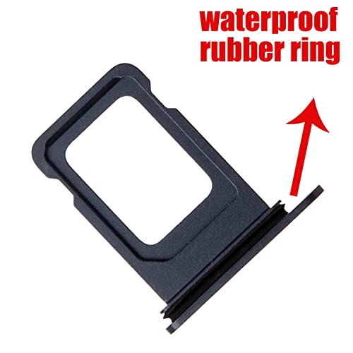 SIM Card Tray Holder Slot Replacement for iPhone 12 Pro and iPhone 12 Pro Max (Graphite) with Waterproof Rubber Ring and Eject Pin (Single Sim Version) - color: Graphite