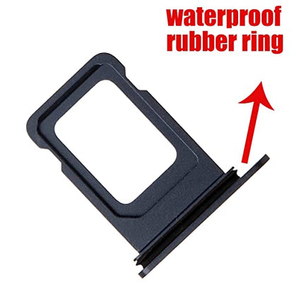 SIM Card Tray Holder Slot Replacement for iPhone 12 Pro and iPhone 12 Pro Max (Graphite) with Waterproof Rubber Ring and Eject Pin (Single Sim Version) - color: Graphite