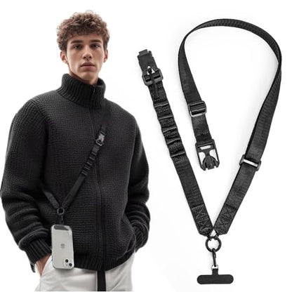 Phone Lanyard, On-the-Go Universal Crossbody Strap Neck Lanyard with Phone Tether Patches for Most Cellphones - color: A