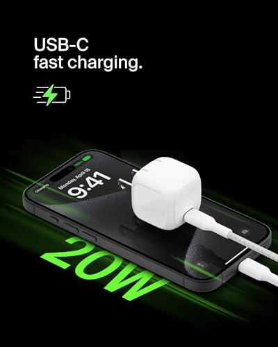 Belkin 20W Compact USB C Charger Block, Fast Charging for Travel - style: 20W