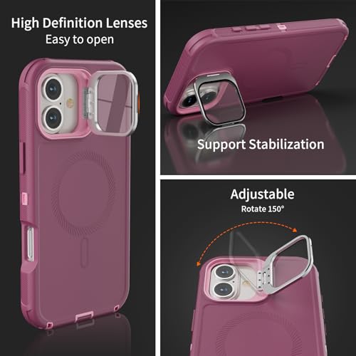 Follaroma for iPhone 16 Case,Magnetic,Heavy Duty Case,6.1'',Purple-Pink - color: Purple-pink, size: iPhone 16 6.1''