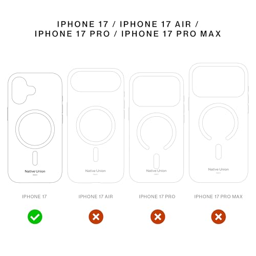Native Union (Re Clear Case – Transparent Anti-Yellowing Case – MagSafe Compatible with Built-in Magnets – Recycled Materials – Ultra-Durable with Military Grade Drop Protection for iPhone 17 - size: iPhone 17