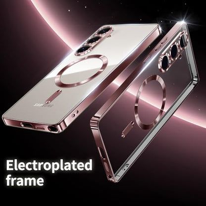 Hurgoer for Samsung Galaxy S25 Case.Soft TPU Electroplated Frame Cover with Clear Back.Drop Tested Protective Full Body S24 Case.Thin Light Slim【Not Magsafe】 (Rose Gold, S25/S24) - color: Rose Gold, size: S25/S24