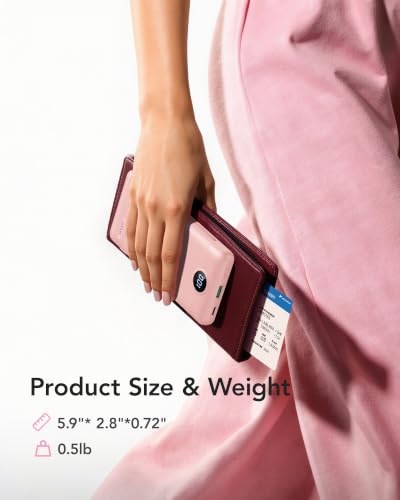 VRURC 22.5W Portable Charger 10000mAh Fast Charging with Built-in AC Plug - color: Pink
