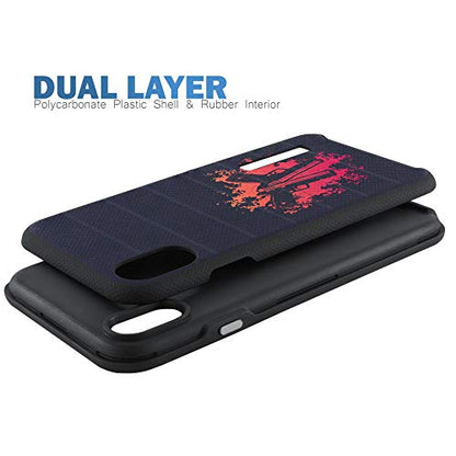 CasesOnDeck Case Compatible with [Apple iPhone X | iPhone Xs][Grip Tactical] iPhone Xs Hybrid Bump and Drop Protection Case Slim Fit Dual Layer Cover (Double Guns) - color: Double Guns