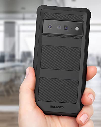 ENCASED Falcon Designed for Pixel 6 Rugged Case, Protective Full Body Phone Armor for Google Pixel 6 (Black) - style: Falcon Case
