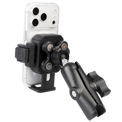 Adjustable 1" Ball Phone Holder with 3.54" Medium Arm for 4.7-7" Smartphones, Universal Phone Mount with Vibration Dampener [Camera Friendly] [1s Lock & Release], Compatible with RAM Mounts - style: 1" Ball Phone Holder with 3.54" Arm