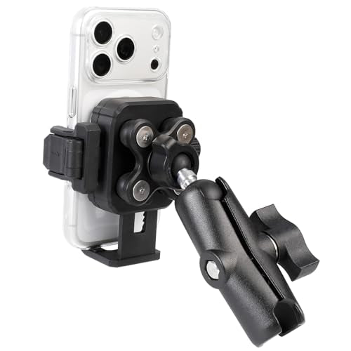 Adjustable 1" Ball Phone Holder with 3.54" Medium Arm for 4.7-7" Smartphones, Universal Phone Mount with Vibration Dampener [Camera Friendly] [1s Lock & Release], Compatible with RAM Mounts - style: 1" Ball Phone Holder with 3.54" Arm