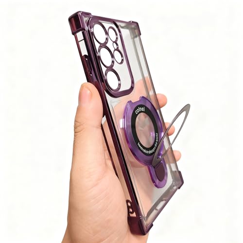 case Compatible with Samsung Galaxy s22 Ultra case Rugged softcase Protective with Ring Stand Clear for s22 Ultra Phone case,Purple - color: Purple, size: Samsung Galaxy S22 ultra