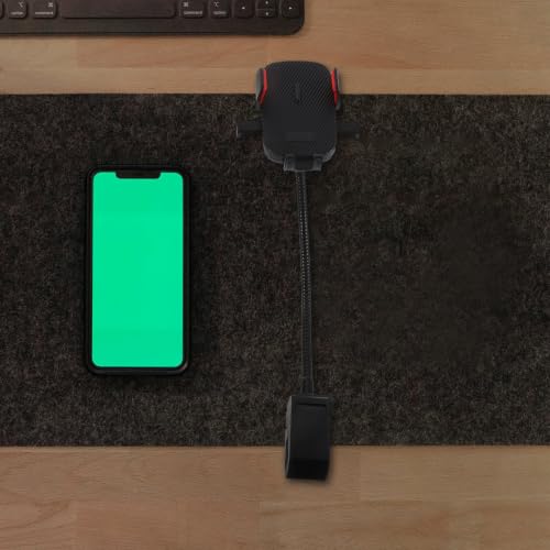 Adjustable Gooseneck Phone Stand Clamp for Bedside Desk Viewing