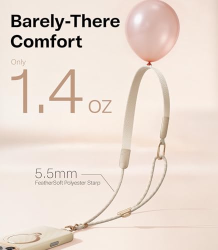 TORRAS Phone Lanyard Crossbody, Lightweight Strap with 2 Tabs, Apricot - color: Apricot