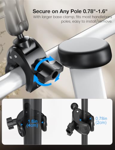 PLDHPRO Tablet Holder for Mic Stand,iPad Clamp Mount with Long Arm,360°Rotating Adjustable Tablet Mount for Microphone Stand,Fits 5.5"-14.6" iPad Pro 12.9, Galaxy,iPhone - size: 7.8 in Arm