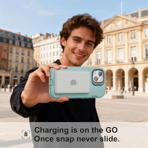 Follaroma for iPhone 13 Case with Stand & Built-in Camera Cover, MagSafe Compatible, Heavy-Duty Shockproof Protection, Magnetic & Rugged Phone Cover for iPhone 13 6.1'', Mint - color: Mint