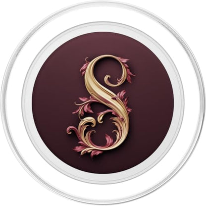 Red Initial Letter S Personalized Pretty Script PopSockets PopGrip for MagSafe - style: Magnetic PopGrip