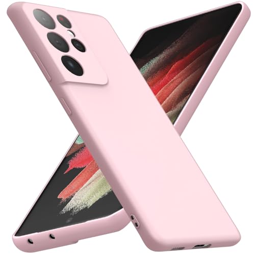 X-level for Samsung Galaxy S21 Ultra Case Slim Fit Ultra-Thin Super Soft TPU [Guardian Series] S21 Ultra Phone Back Cover Light Protective Matte Finish Coating Shockproof Case for Women Men -Pink - color: Pink