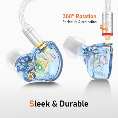 Audiovance Vibes 202ML HiFi Wired Earbuds for iPhone 14/13/12/11/X, Pro Max - color: 8-Light Blue