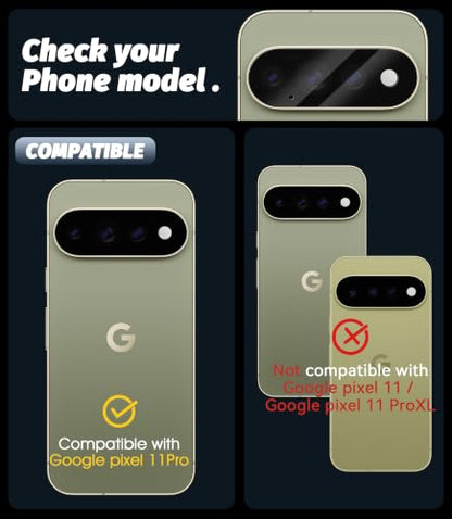 Orzero (5 Pack Camera Lens Protector Compatible for Google Pixel 11 Pro, Protector de Cámera Tempered Glass 9H Precise Camera Cutouts Anti-Scratch Does Not Affect Night Shots and Flash - size: Google Pixel 11 Pro