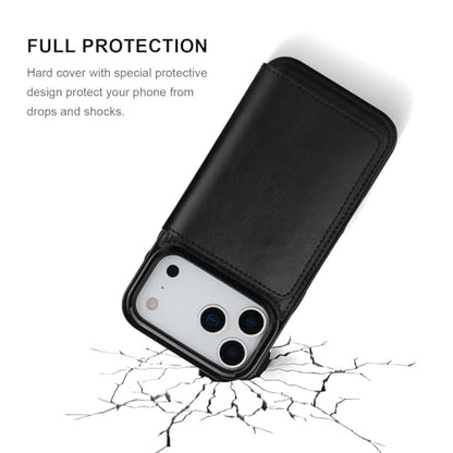 KIHUWEY Compatible with iPhone 17 Pro Max Wallet Case Credit Card Holder, Premium Leather Kickstand Flip Hidden Magnetic Clasp Durable Shockproof Protective Cover for 6.9 inch (Black) - color: Black