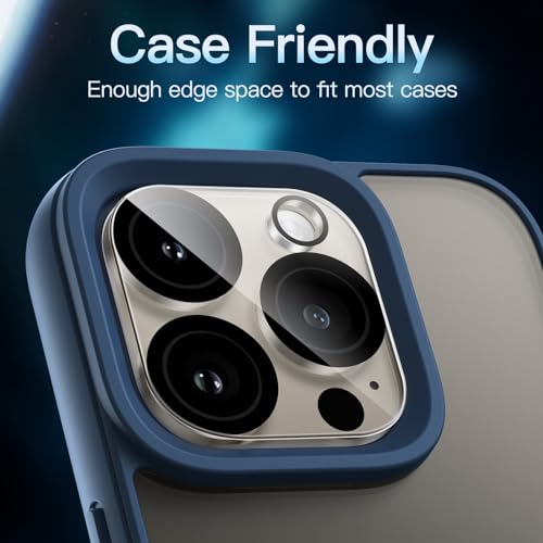 JETech Camera Lens Protector for iPhone 15 Pro/15 Pro Max, 3-Pack | 9H Tempered Glass, HD Clear, Anti-Scratch Protection, Night Shot Compatible, Case-Friendly - size: iPhone 15 Pro / 15 Pro Max