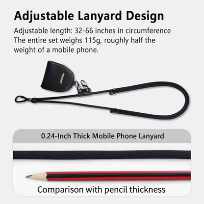 Cell Phone Lanyard Crossbody,Anti Theft Phone Strap,with Steel Wire & Lock,Clip and Go Strap for Phone with Wallet Crossbody,Travel Essentials,Commuting,Daily Convenience,Black
