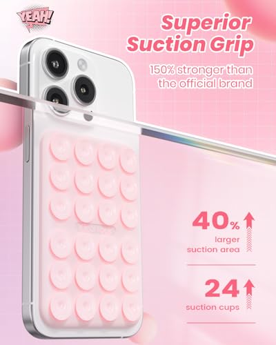 Klearlook Magnetic Suction Phone Mount for MagSafe Case, Light Pink - color: Light Pink