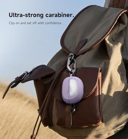 SURITCH Case Cover for Bose Ultra Open Earbuds(2024), Shockproof Protective Cover for Bose Ultra Open Wireless Ear Earbuds Charging Case Accessories with Carabiner, Purple - color: Purple