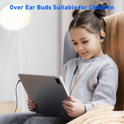 3.5mm Wired Earbuds with Jack Plug in Anti-Drop Over-Ear Hooks Headphones