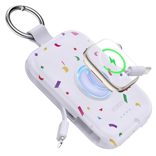 RORRY CharmGo Portable Charger, 5000mAh Portable Charger Power Bank - color: Confetti-Purple