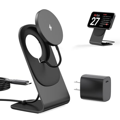 Magnetic Wireless Charger Stand + Charging Pad for iPhone Duo/18-12 Series - color: Black