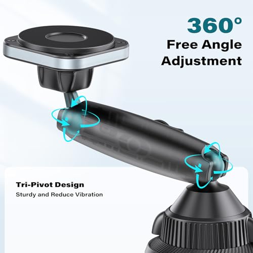 EXELIQ Upgraded Magnetic Cupholder Phone Holder, Ultra Strong N55 Magnets - size: N55