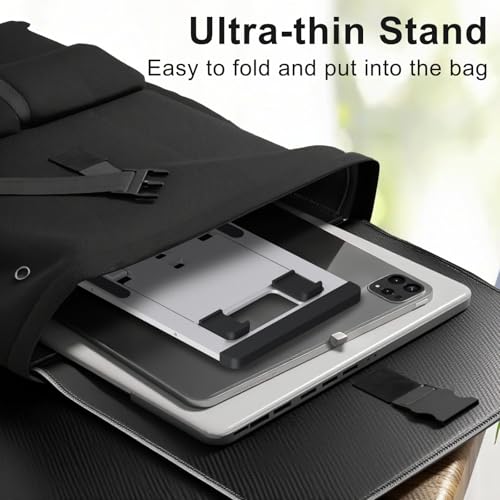 Cell Phone Stand,Aluminum Foldable Phone Holder for Desk,Adjustable Phone Kickstands Travel Essentials for iPhone 17 16 15 14 13 12 11 Pro Max Plus Samsung S25 S24 S23 Ultra Plus-Silver